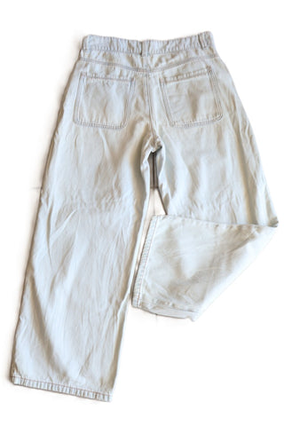 מכנסי ג'ינס מתרחבים  ZARA בתכלת לבן - S-M