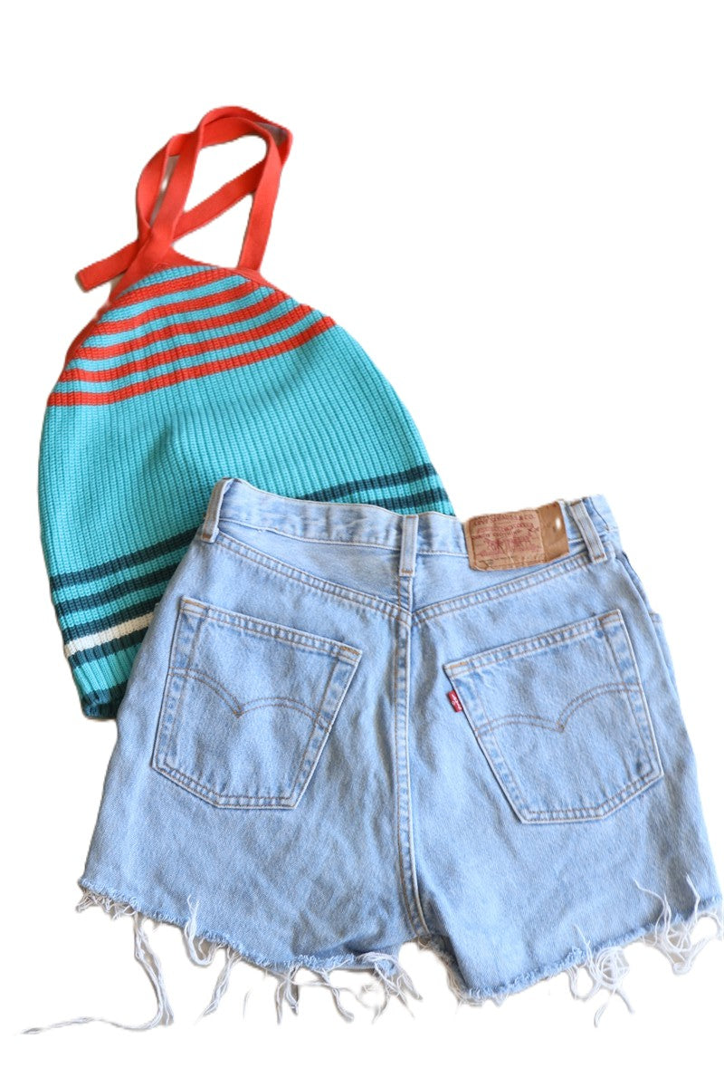 מכנסי שורט ג'ינס וינטיג  LEVIS בתכלת - S