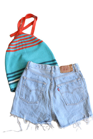 מכנסי שורט ג'ינס וינטיג  LEVIS בתכלת - S