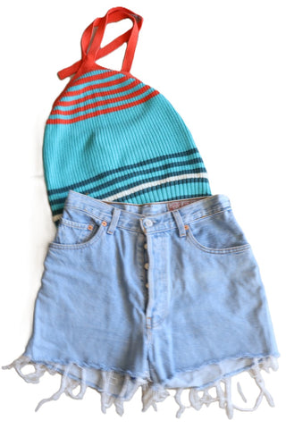 מכנסי שורט ג'ינס וינטיג  LEVIS בתכלת - S