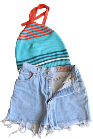 מכנסי שורט ג'ינס וינטיג  LEVIS בתכלת - S
