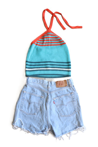 מכנסי שורט ג'ינס וינטיג  LEVIS בתכלת - S