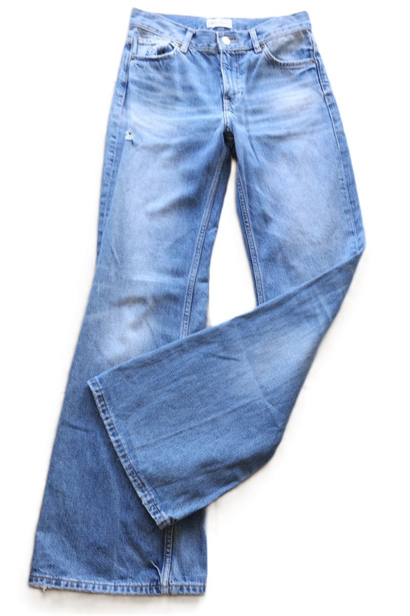 מכנסי ג'ינס פדלפון ZARA בכחול - XS-S