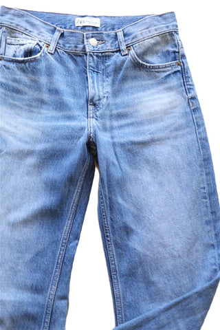 מכנסי ג'ינס פדלפון ZARA בכחול - XS-S