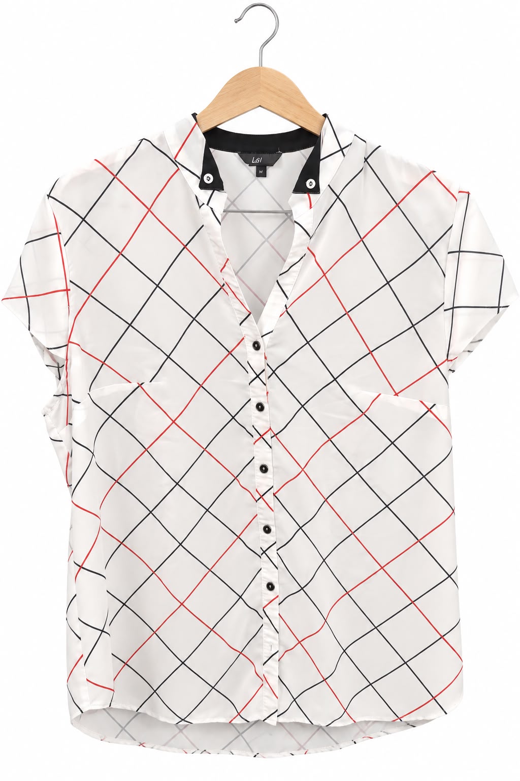 חולצת משבצות בלבן- L-XL