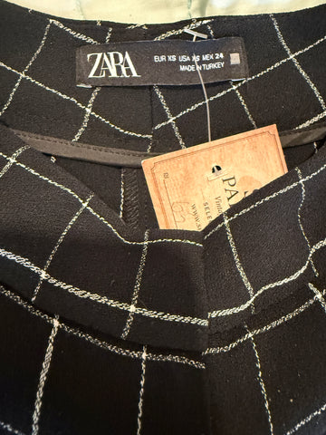 ברמודת משבצות ZARA בשחור - XS
