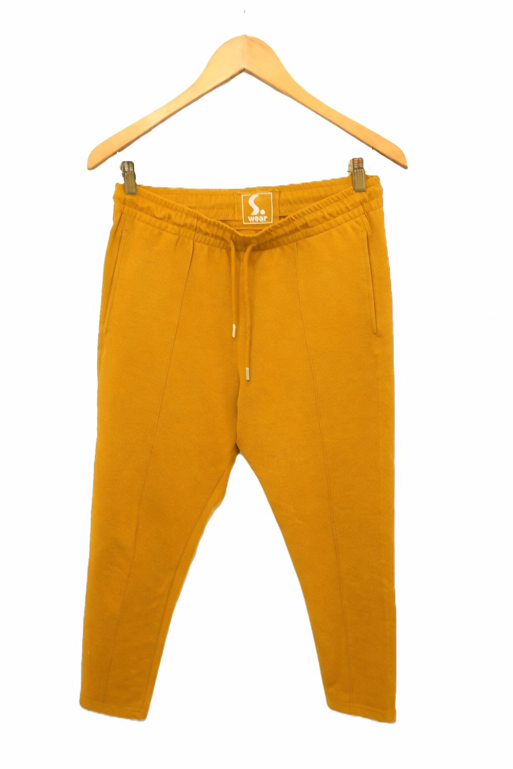 מכנסי פוטר ספורטיביים בחרדל צהוב - M