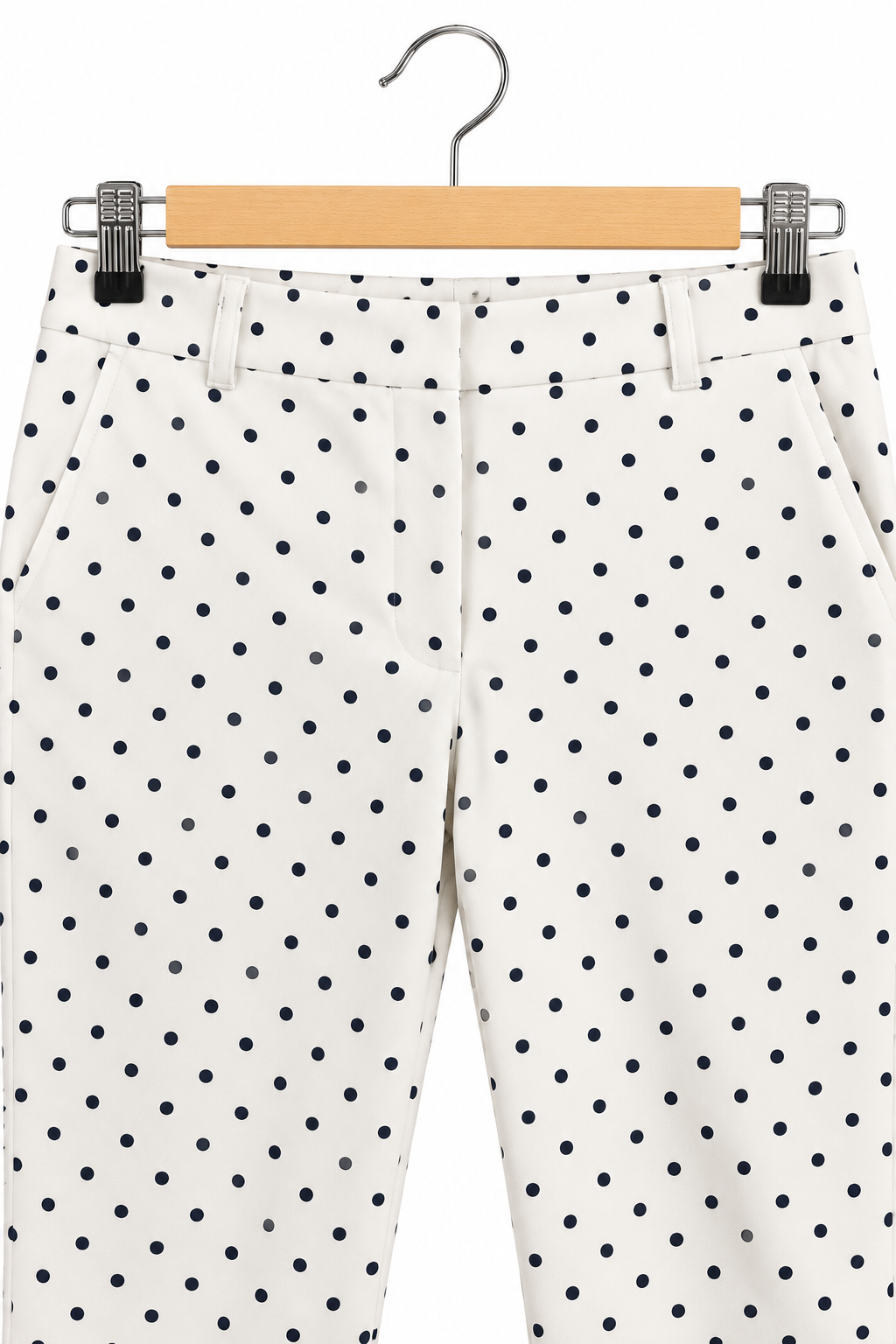מכנסי סיגר מנוקדים ZARA בלבן- XS, תמונה 2