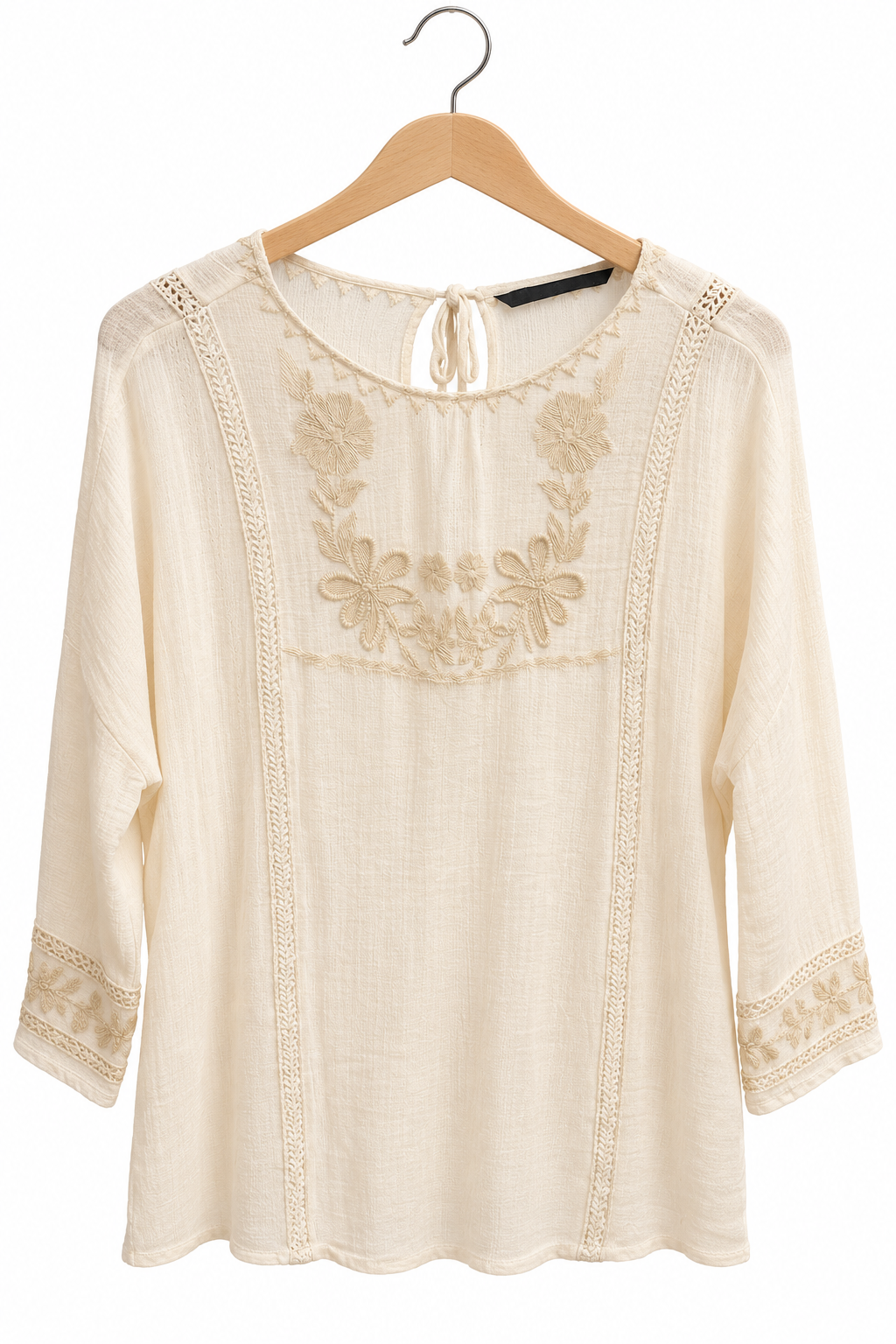 חולצת טוניקה רומנטית  ZARA נשפכת בשמנת- M-XL, תמונה 1