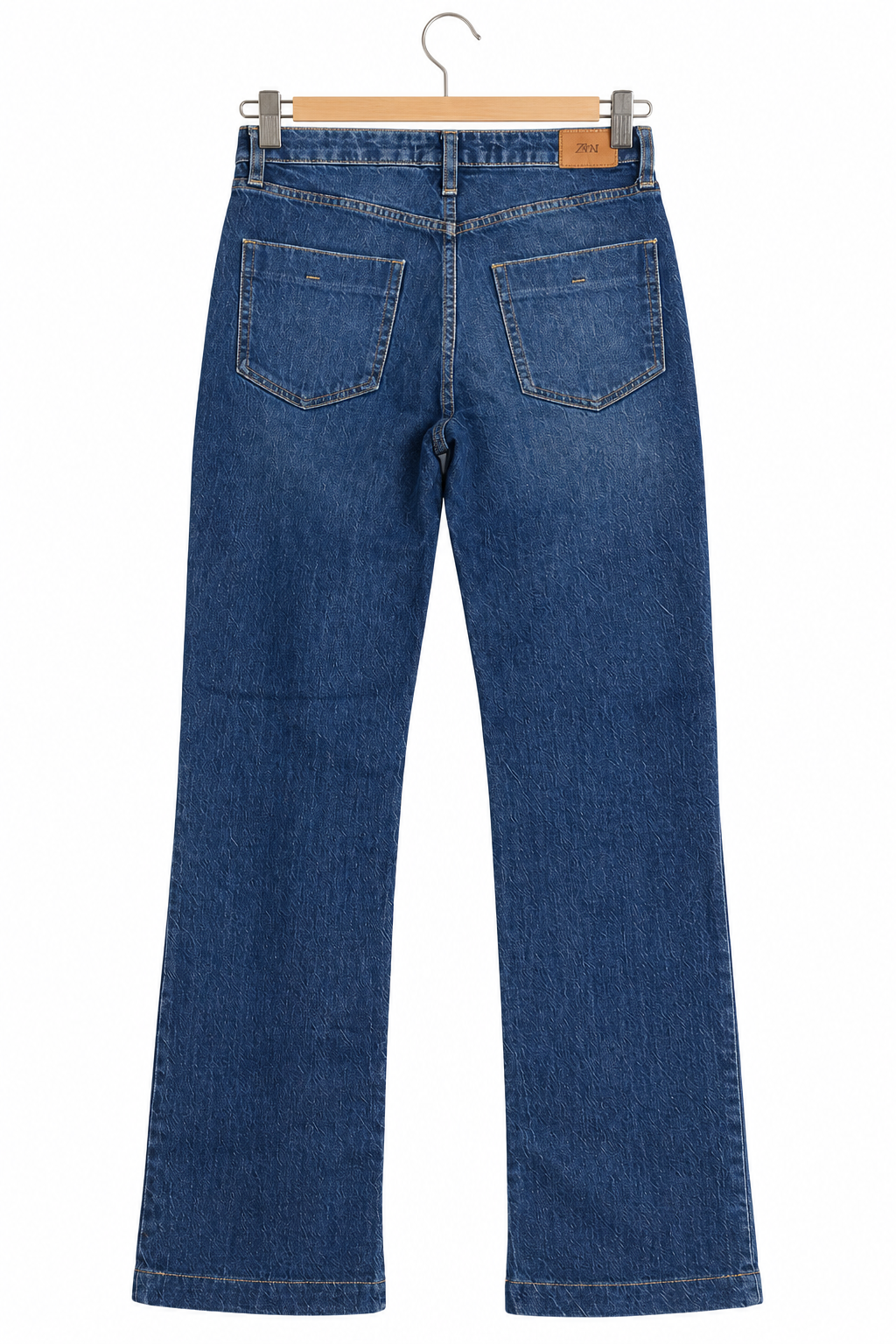 גינס ZARA גזרה ישרה וגבוה בכחול- XS, תמונה 3