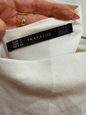 שמלת מיני עם רשת ZARA בשמנת- XS-S