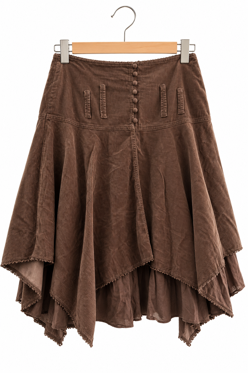 חצאית קורדרוי וינטיג בחום- M-L