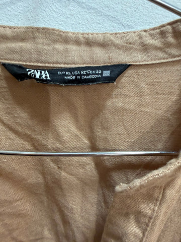 שמלת קזואל פשתן ZARA בכאמל-XL
