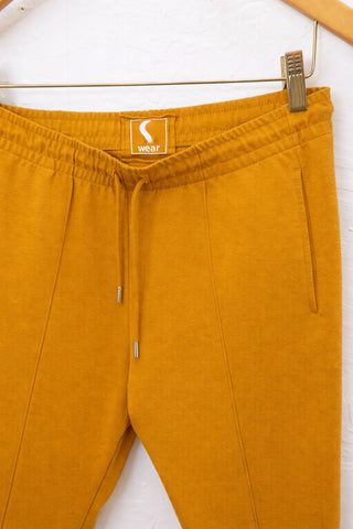 מכנסי פוטר ספורטיביים בחרדל צהוב - M