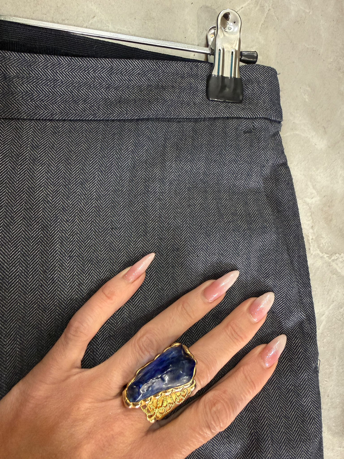 מכנסי סיגר טוויד מחוייטים ZARA בכחול - XS-S, תמונה 3
