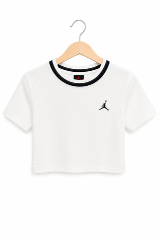 חולצת קרופ JORDAN ספוריבית בלבן- XS-S