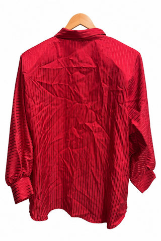חולצת וינטיג מבריקה בפסים באדום - L-XXL