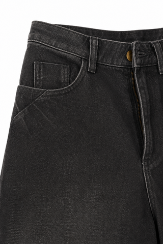 מכנסי ג'ינס ZARA בלון בשחור - XS-S