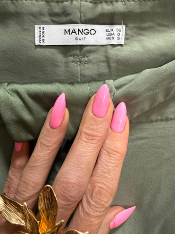 מכנסיים אלגנטים MANGO בירוק חאקי- M
