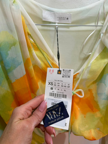 חולצת כתמי צבע חדשה ZARA ושיפונית- XS-M
