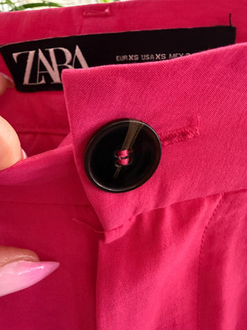 מכנסי בד אלגנטיים ZARA בורוד- XS