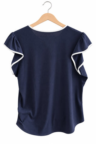 חולצת מעצבים נקשרת בכחול- XL-XXL