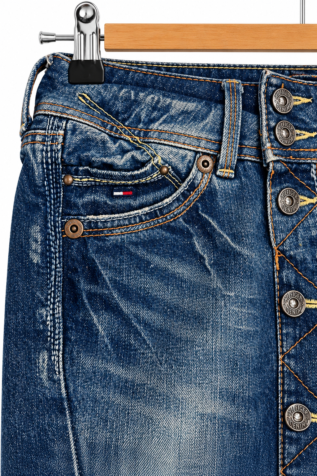 חצאית וינטיג TOMMY HILFIGER גינס בכחול- XS-S, תמונה 4