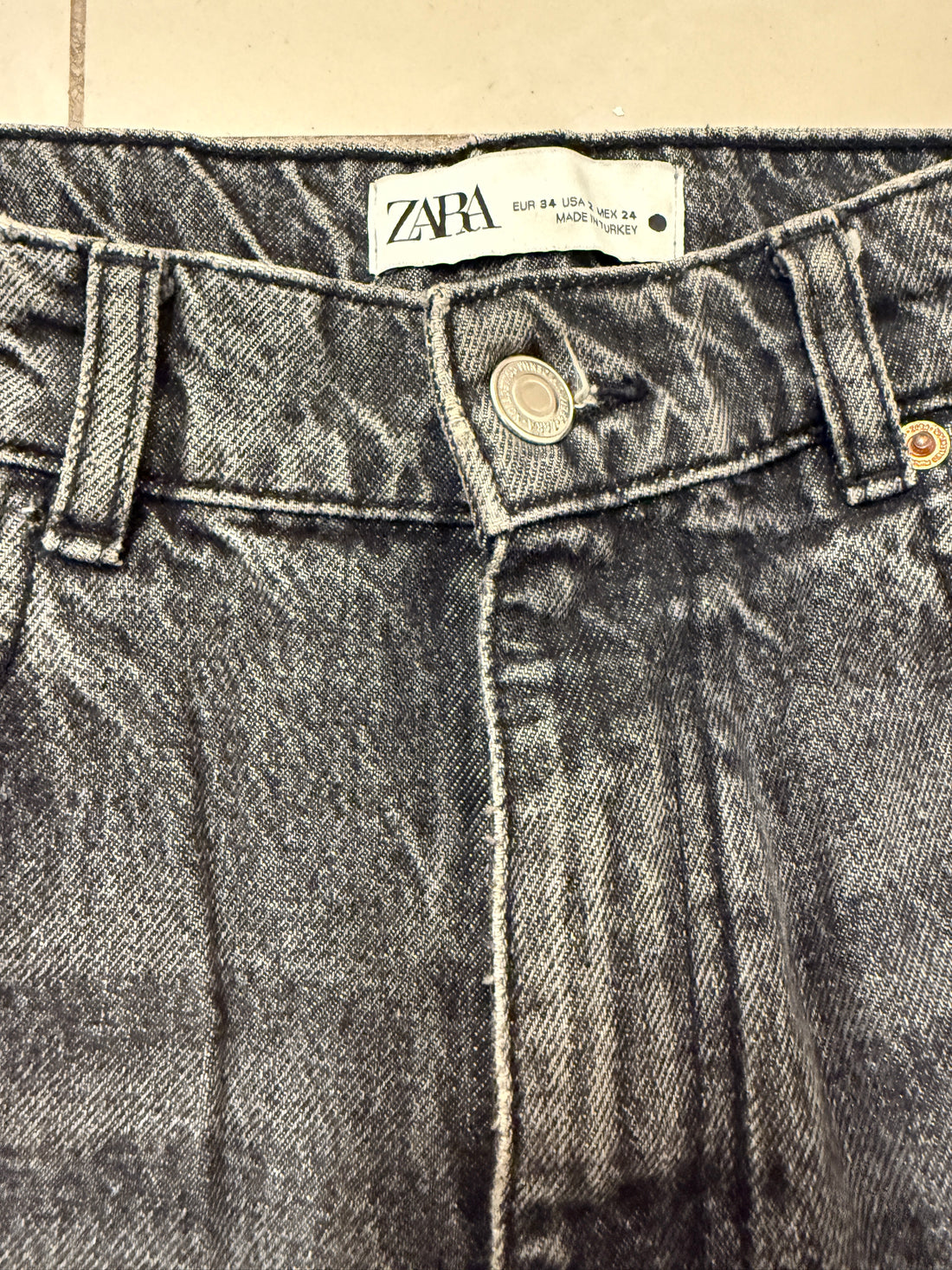 גינס מתרחב ZARA בשחור-XS, תמונה 5