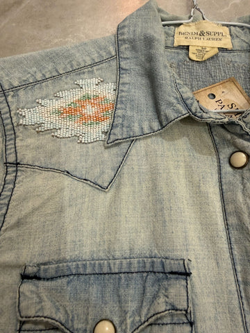 חולצת וינטיג RALPH LAUREN גינס בתכלת- XS