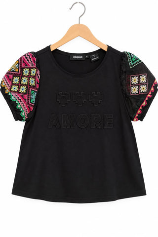 חולצה מעוצבת DESIGUAL בשחור- L-XL