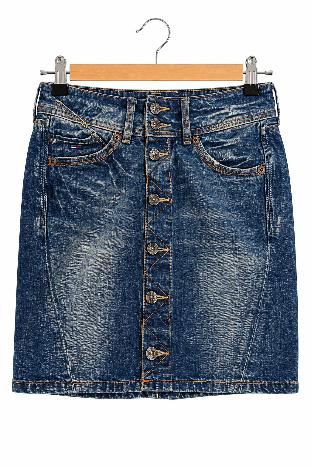 חצאית וינטיג TOMMY HILFIGER גינס בכחול- XS-S, תמונה 1
