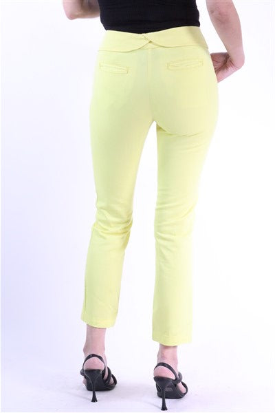 מכנסיים וינטיג מעוצבים בצהוב בננה- XXS-XS