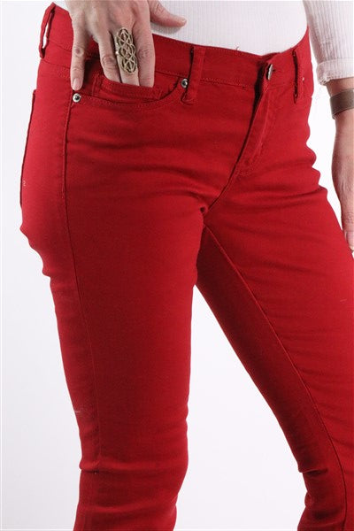 מכנסיים סקיני באדום- M