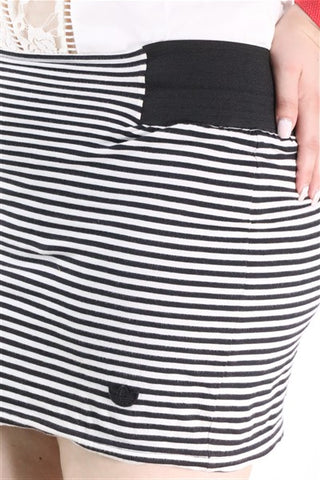 חצאית מיני פסים ADIDAS שחור לבן- L