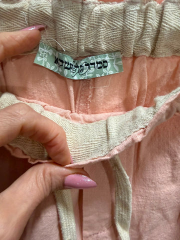 מכנסיים קזואל מעוצבים בורוד - M