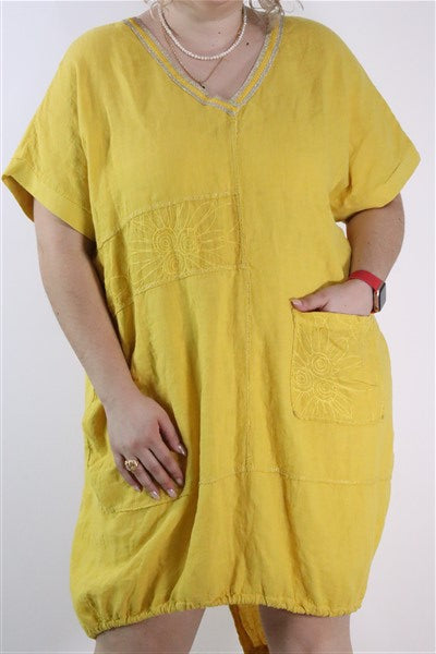 שמלת טוניקה בצהוב- XXL-XL, תמונה 3