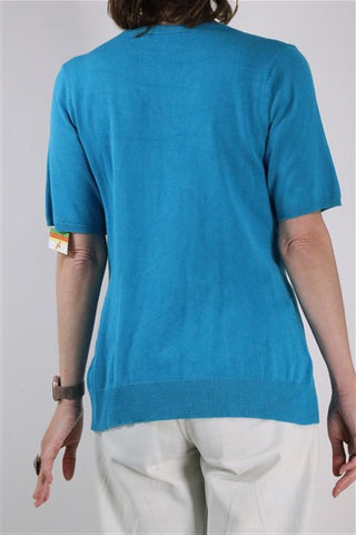 חולצת סריג טורקיז- M-L