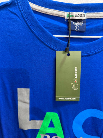 חולצת טי שרט חדשה LACOSTE  בכחול- L