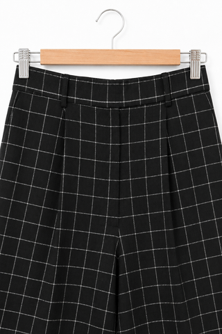 ברמודת משבצות ZARA בשחור - XS