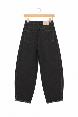 מכנסי ג'ינס ZARA בלון בשחור - XS-S