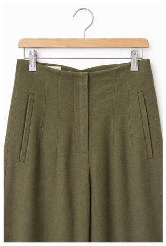 מכנסי פשתן בירוק בקבוק ZARA בירוק- XS