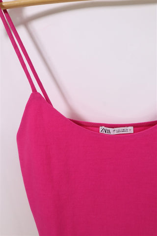 חולצת גופיה ZARA בורוד נאון- XS-S