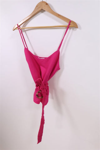 חולצת גופיה ZARA בורוד נאון- XS-S