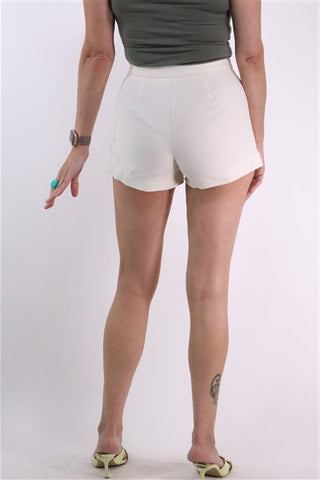 מכנסיים בסגנון ברמודה אלגנטי בלבן- XS