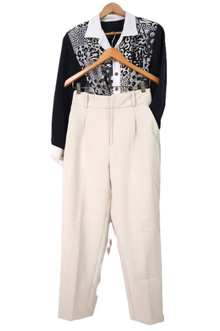 מכנסי סיגר ZARA בניוד אבן- S