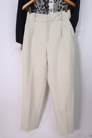מכנסי סיגר ZARA בניוד אבן- S