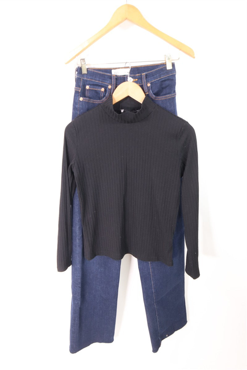 חולצת בייסיק מיני גולף בשחור- M