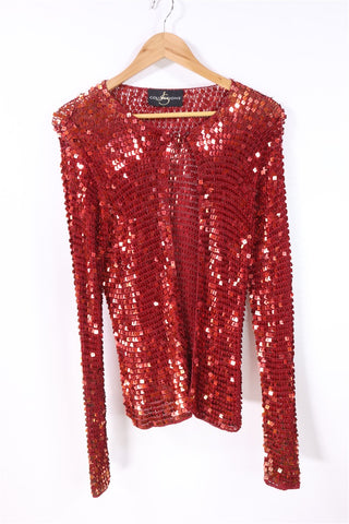 עליונית וינטיג פייטים מנצנצת באדום- XS-M