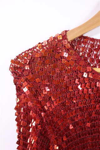 עליונית וינטיג פייטים מנצנצת באדום- XS-M