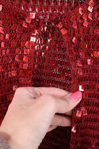 עליונית וינטיג פייטים מנצנצת באדום- XS-M